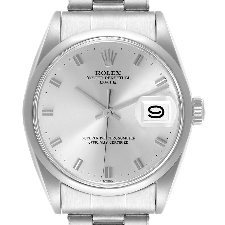 The Vintage Collection Rolex watch is shown from the front, displaying the dial, hands, date, crown, and part of the bracelet.