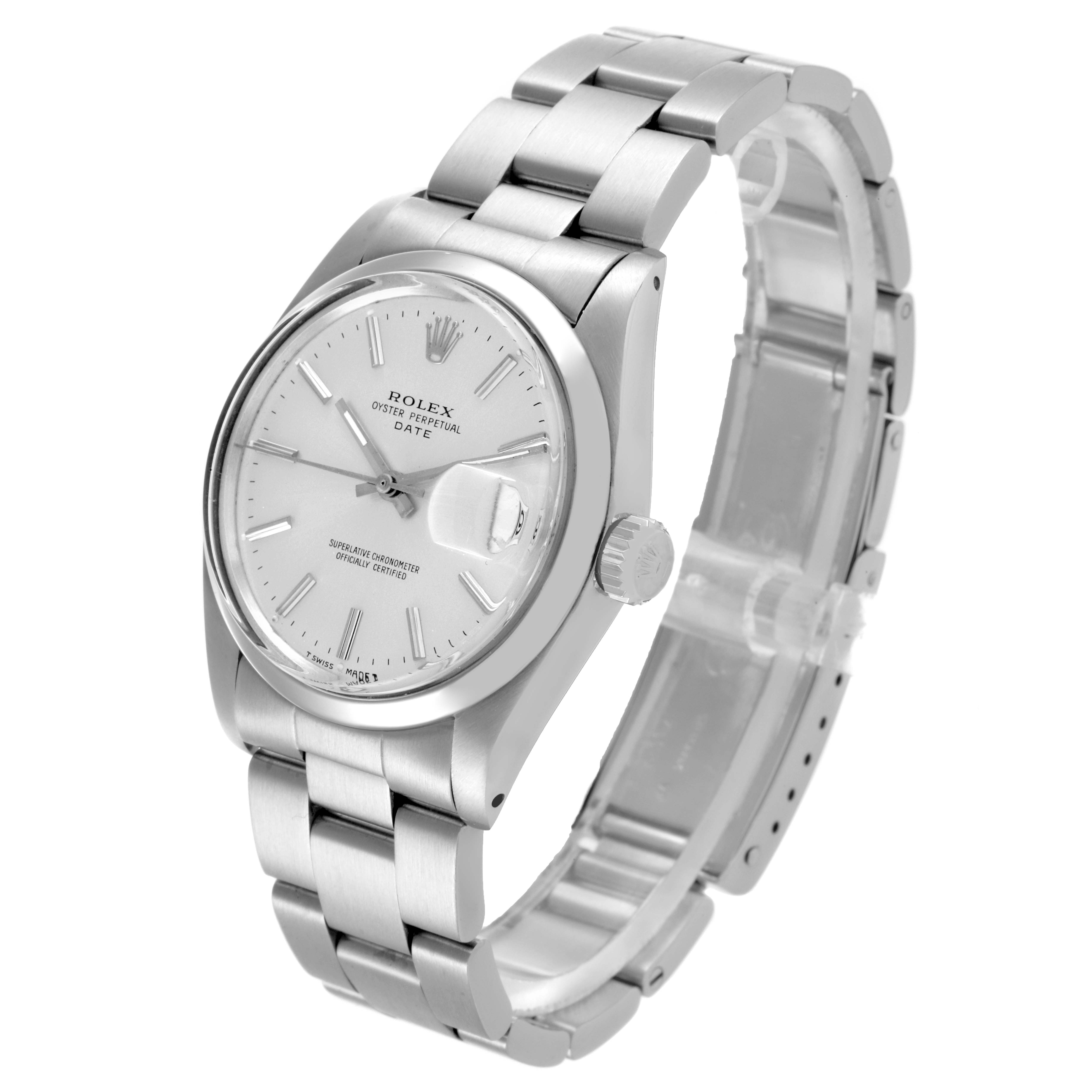 The Rolex Vintage Collection 15000 Men's Stainless Steel Silver Dial 15000 Men's Stainless Steel Silver Dial watch is shown at a three-quarter angle, displaying the face, crown, and full bracelet.