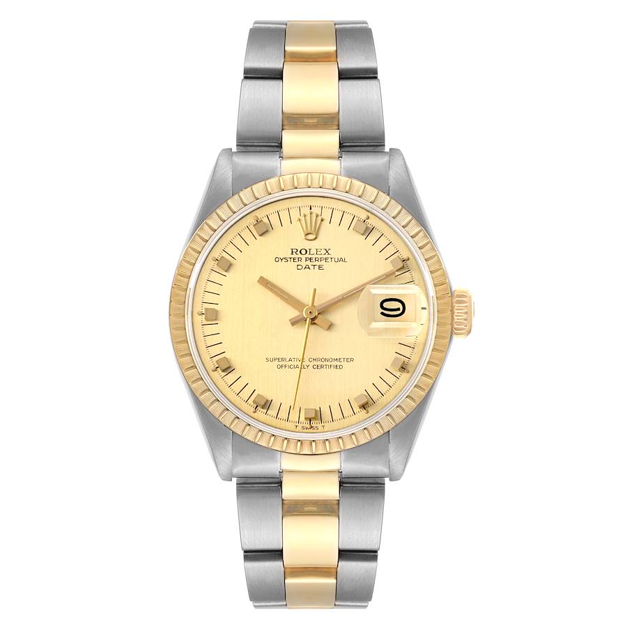 Rolex Oyster Perpetual Date 1505 Steel and Gold Black Dial