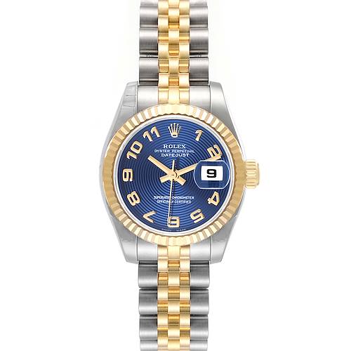 Photo of Rolex Datejust 26 Steel Yellow Gold Blue Concentric Dial Watch 179173 Unworn