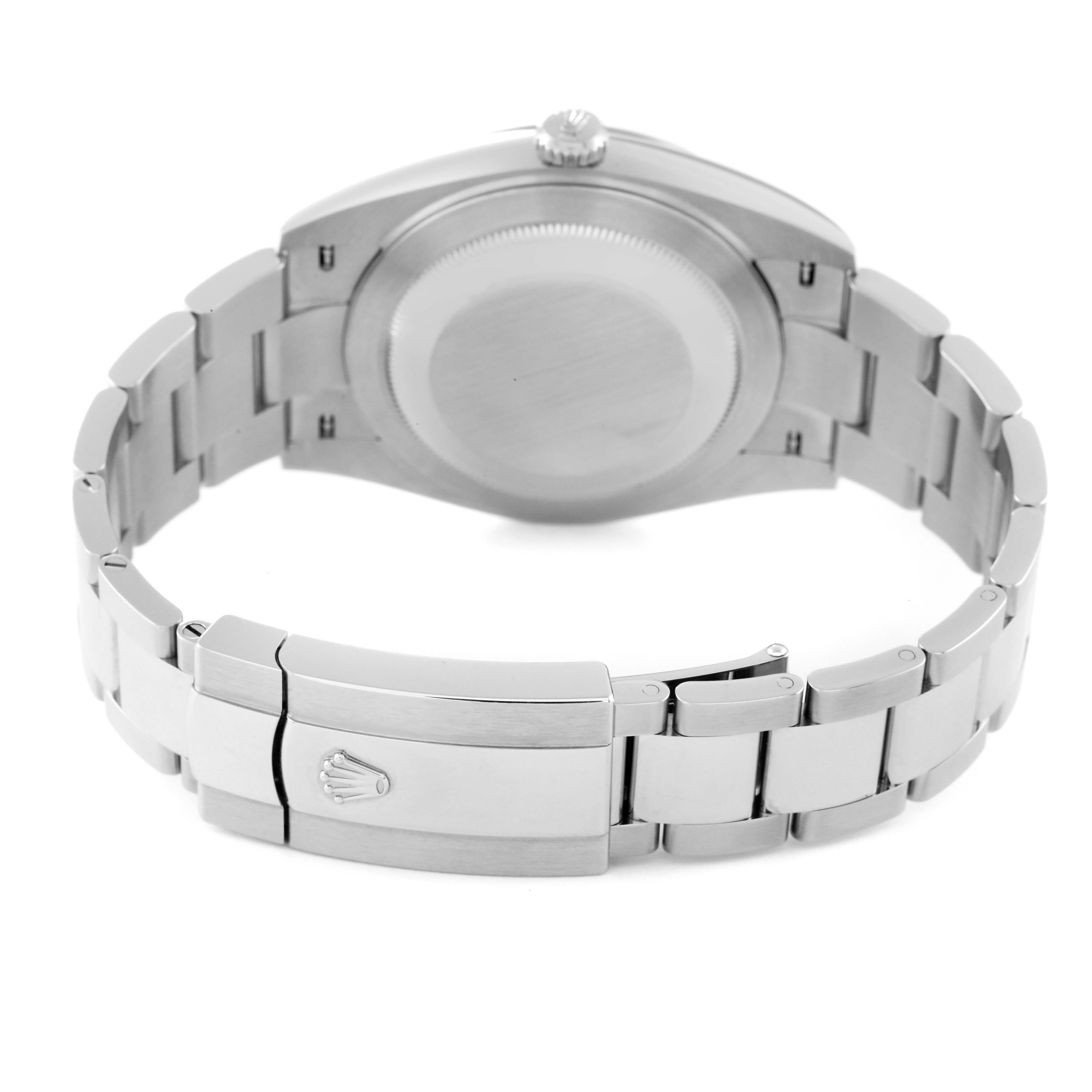 This image shows the back and the clasp of the Rolex Datejust 41 126334 Men
s Stainless Steel Grey Dial 126334 Men
s Stainless Steel Grey Dial watch.