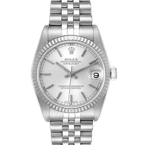 Photo of Rolex Datejust Midsize Steel White Gold Silver Dial Ladies Watch 78274