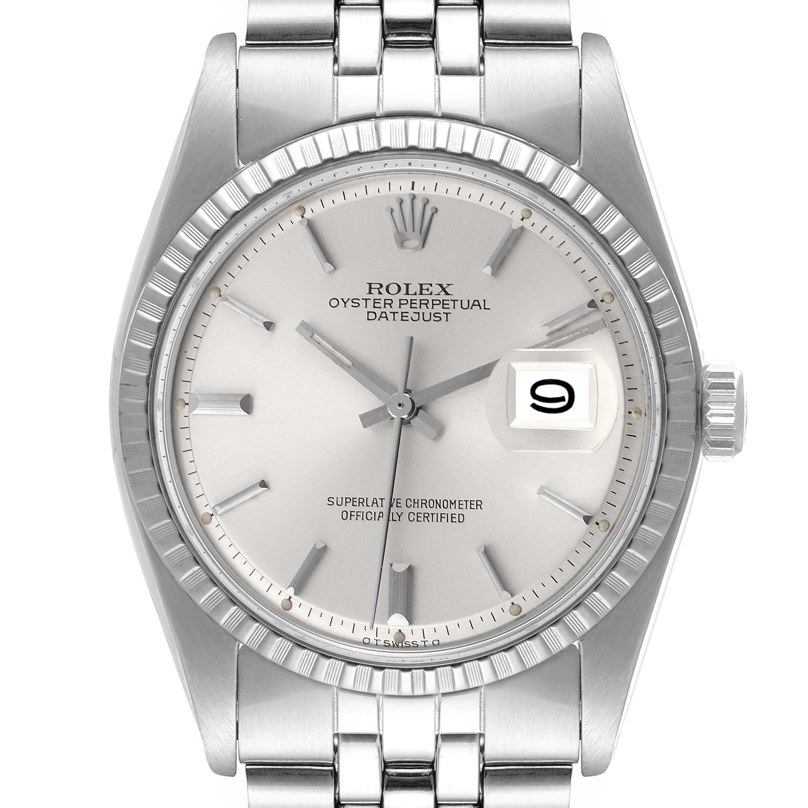 The Vintage Collection Rolex watch is shown from the front, displaying the dial, bezel, crown, and part of the bracelet.