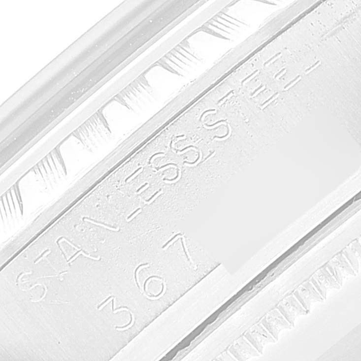 This is a close-up view of the engraved caseback of the Vintage Collection watch by Rolex.