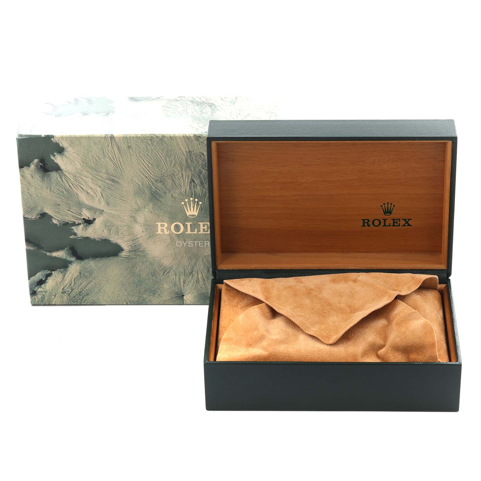 The image shows a Rolex Datejust 16233 Men's Steel and Gold (two tone) Champagne Dial 16233 Men's Steel and Gold (two tone) Champagne Dial watch box and cover, without the watch visible.