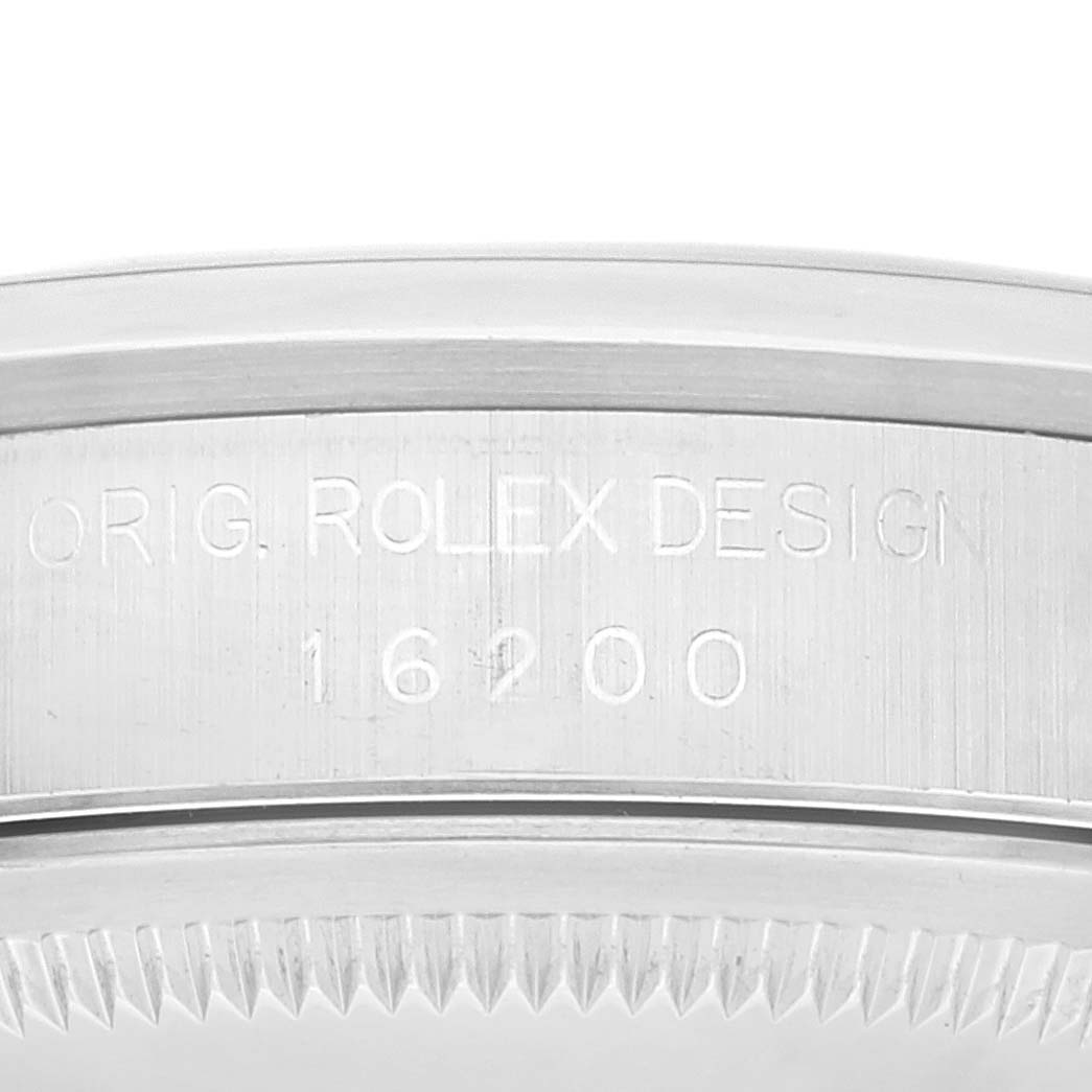 This image shows the side view of the Datejust model by Rolex, highlighting the engraved model number and part of the bezel.