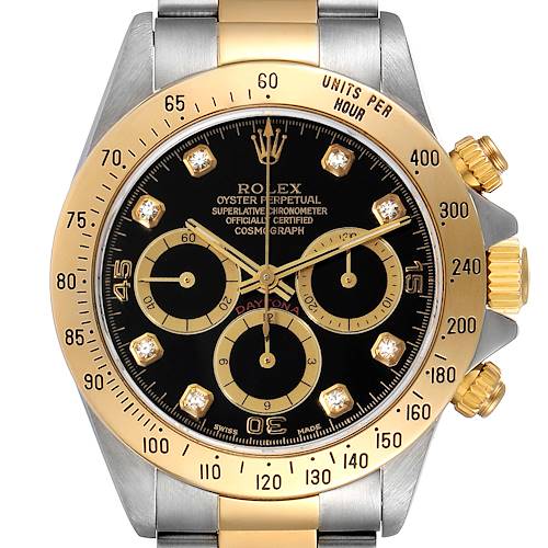 Photo of Rolex Daytona Steel Yellow Gold Inverted 6 Black Dial Mens Watch 16523