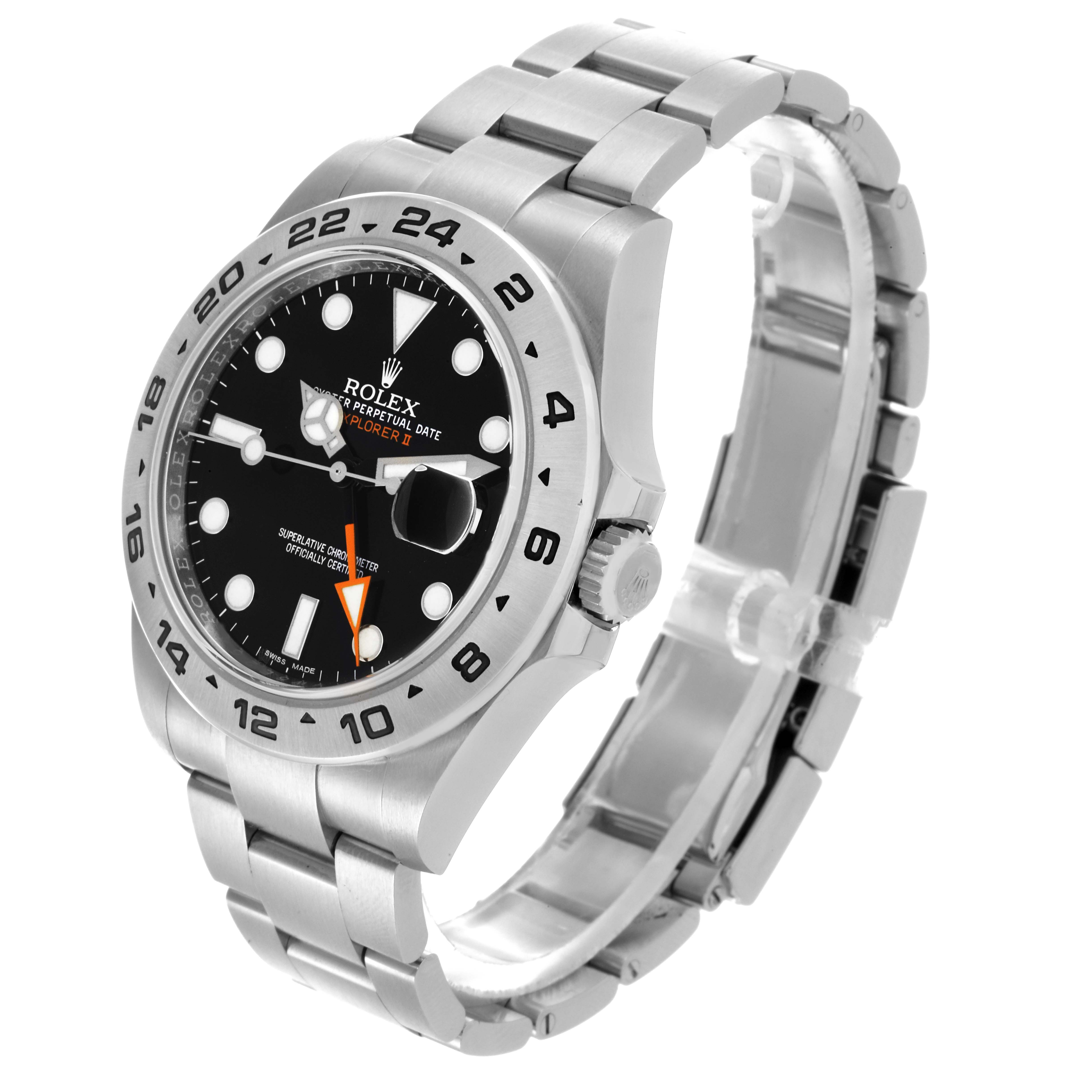 The Rolex Explorer 216570 Men
s Stainless Steel Black Dial 216570 Men
s Stainless Steel Black Dial model is shown at an angle highlighting the face, bezel, crown, and bracelet.
