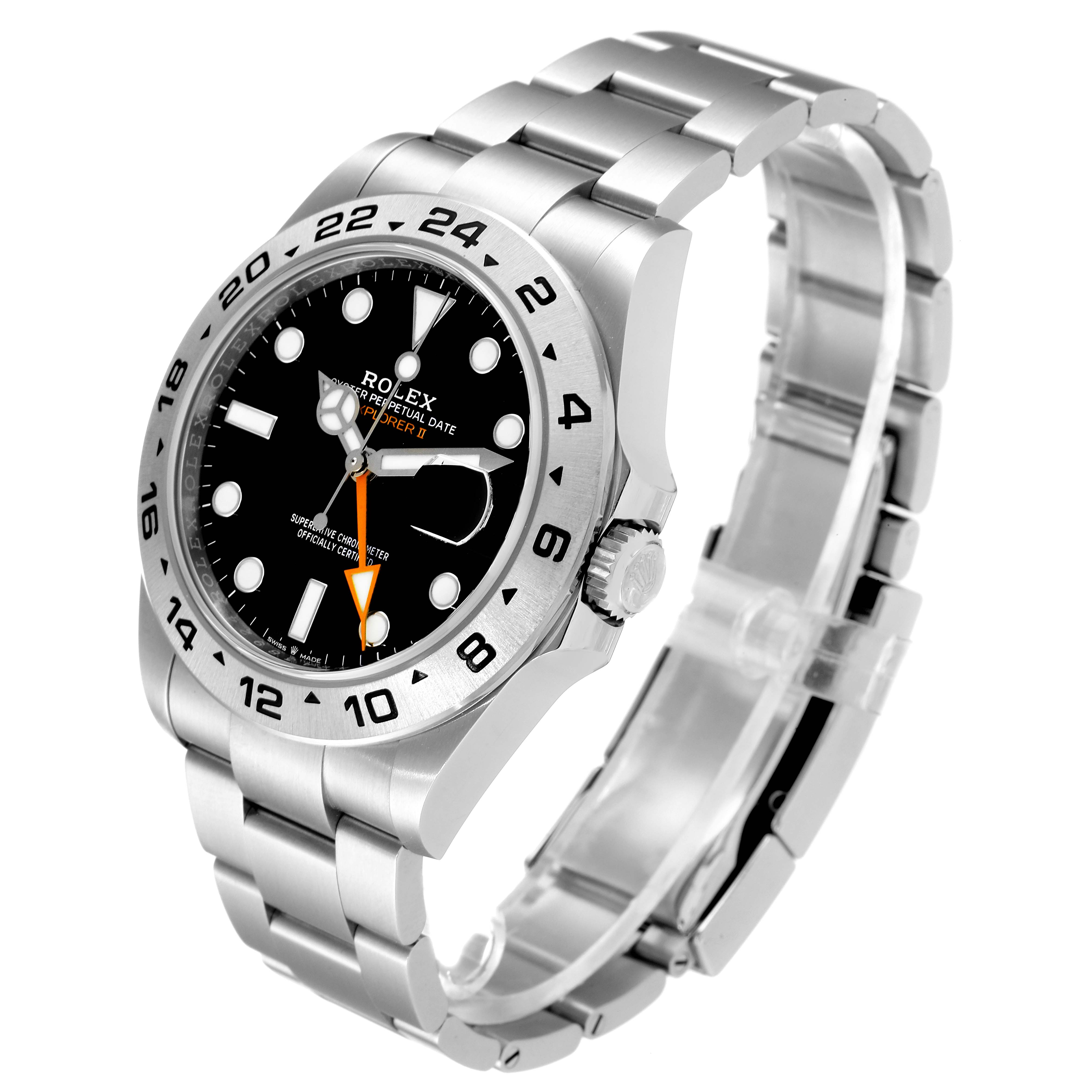 The image shows an angled view of the Rolex Explorer 226570 Men's Stainless Steel Black Dial 226570 Men's Stainless Steel Black Dial watch, displaying the dial, bezel, crown, and bracelet.