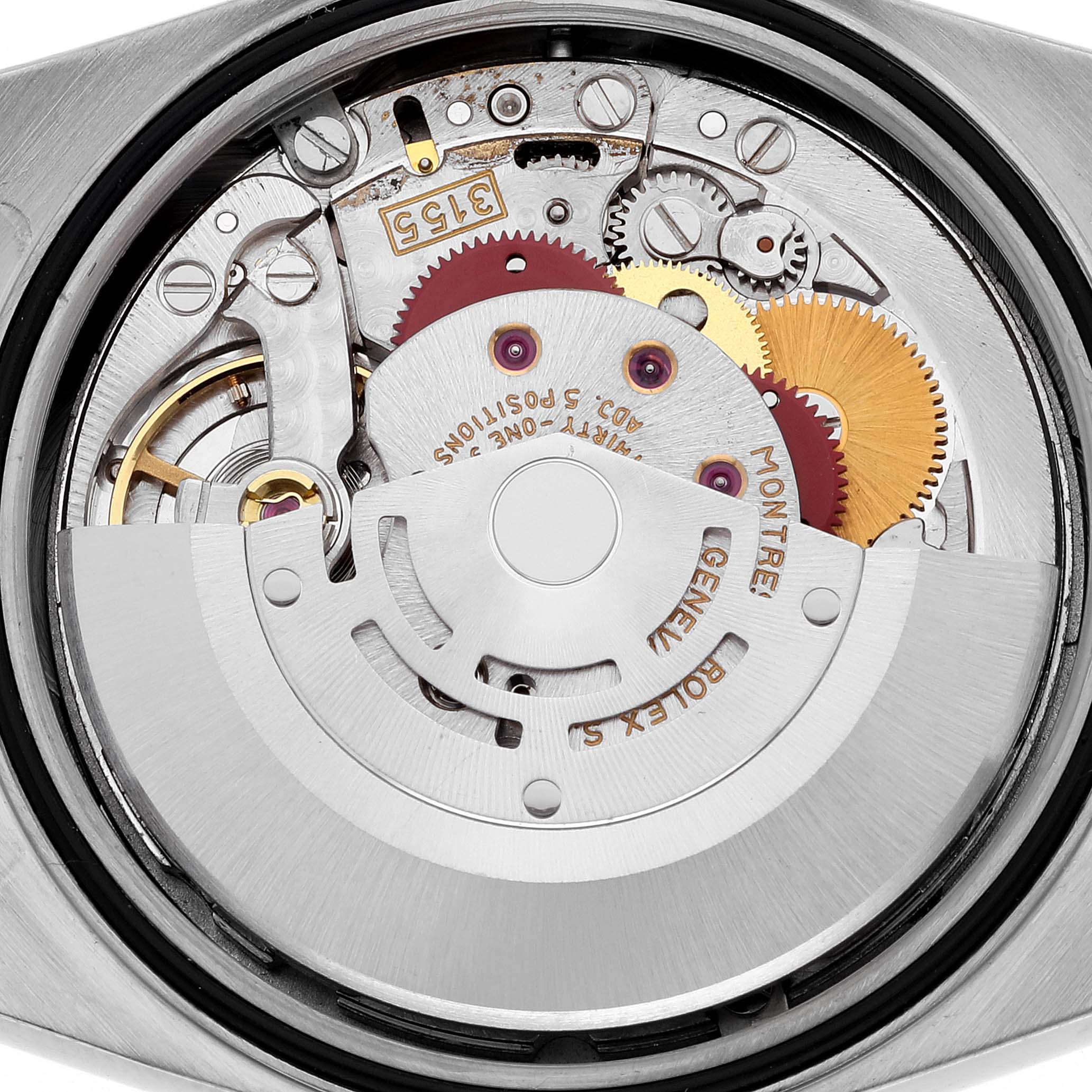 This image shows the inner movement components of a Rolex President 18349 Men's Steel and Gold (two tone) Champagne Dial 18349 Men's Steel and Gold (two tone) Champagne Dial model, viewed from the back.