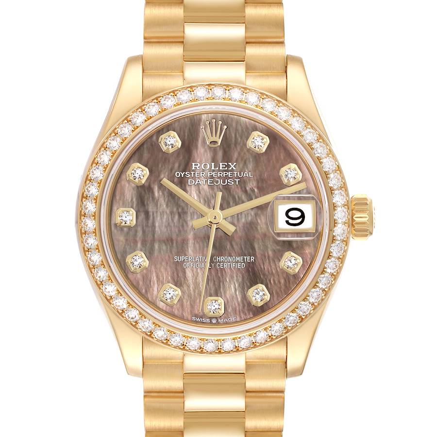 Rolex President Midsize MOP Yellow Gold Diamond Ladies Watch 278288 Box Card SwissWatchExpo