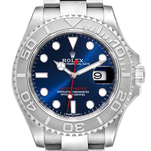 Photo of Rolex Yachtmaster 40mm Steel Platinum Blue Dial Mens Watch 116622 Unworn