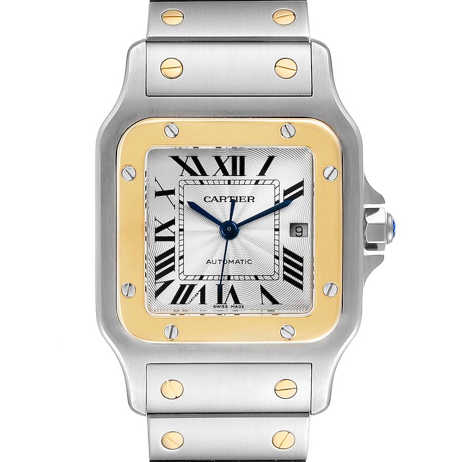 Cartier Santos Galbee Steel Yellow Gold Mens Watch W20058C4 Box Papers SwissWatchExpo
