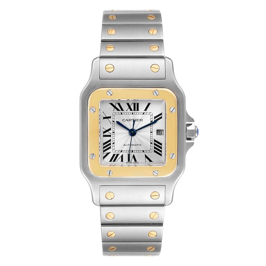 Cartier Santos Galbee Steel Yellow Gold Mens Watch W20058C4 Box Papers ...