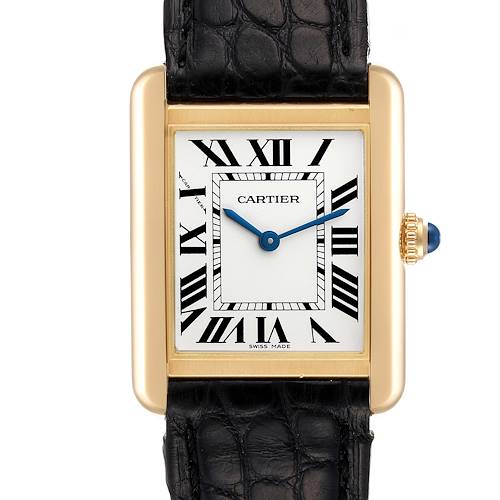 Photo of Cartier Tank Solo Yellow Gold Steel Silver Dial Ladies Watch W5200002 Box Papers