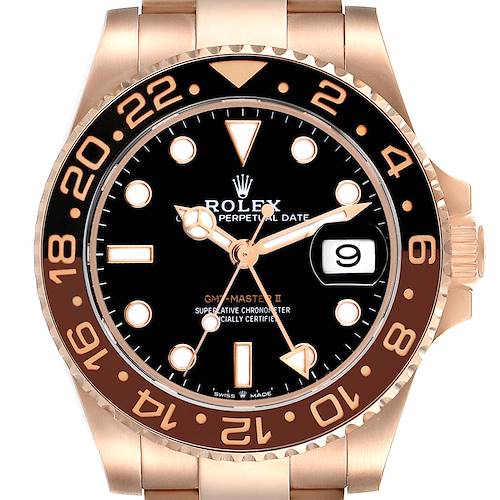 Photo of Rolex GMT Master II Rose Gold Mens Watch 126715 Box Card