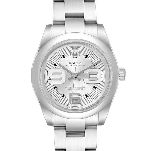 Photo of Rolex Midsize 31 Silver Dial Domed Bezel Steel Ladies Watch 177200