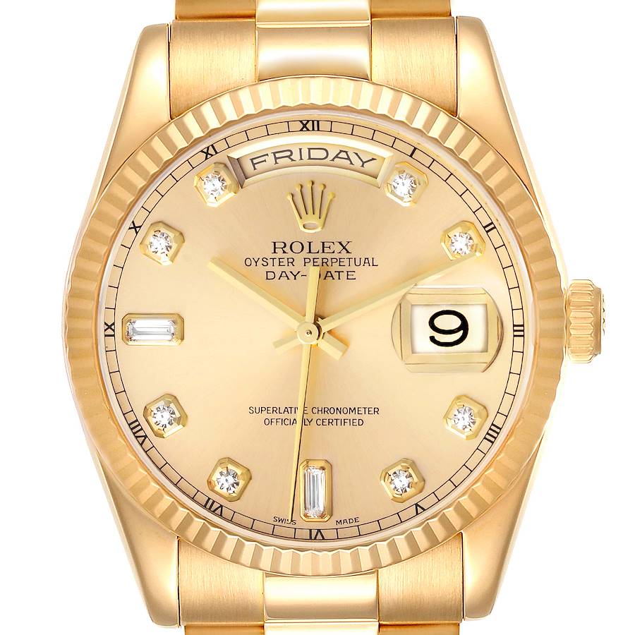 NOT FOR SALE Rolex President Day Date Yellow Gold Diamond Mens Watch 118238 Box Papers PARTIAL PAYMENT SwissWatchExpo