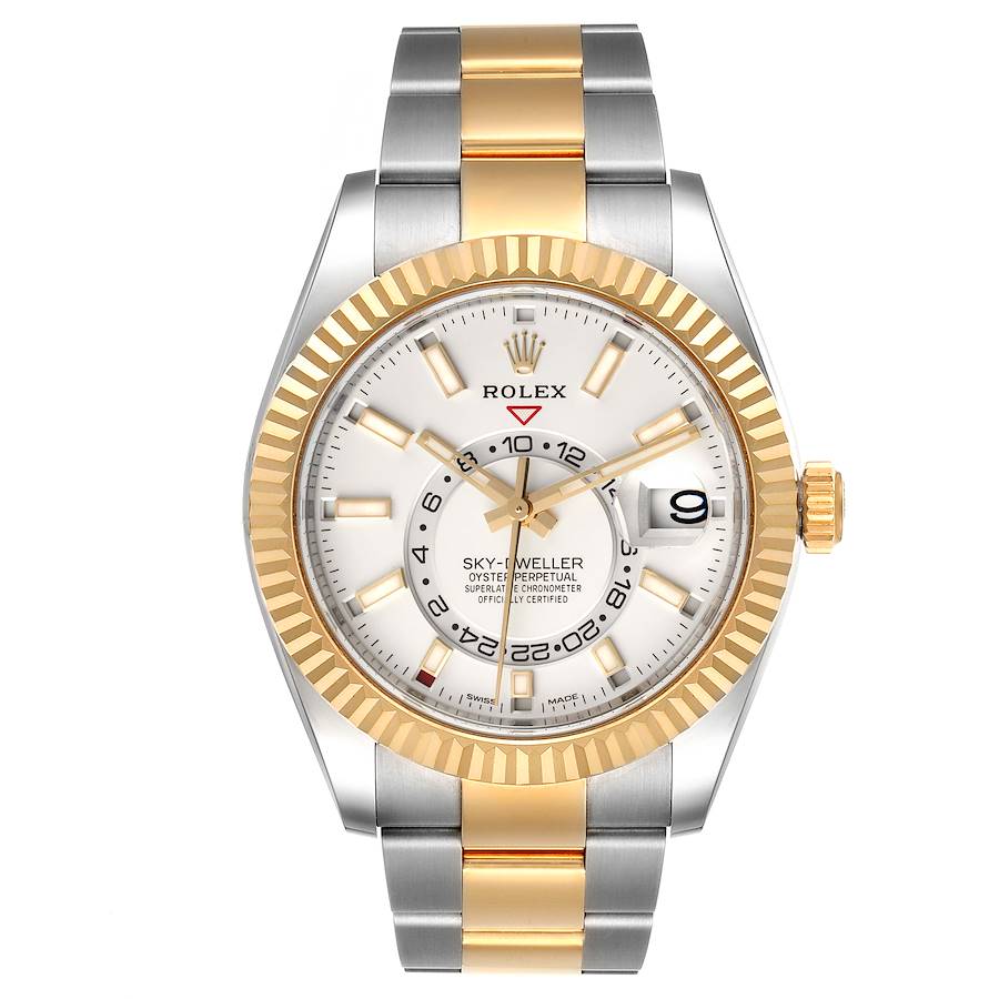 NOT FOR SALE Rolex Sky Dweller Yellow Gold Steel White Dial Mens