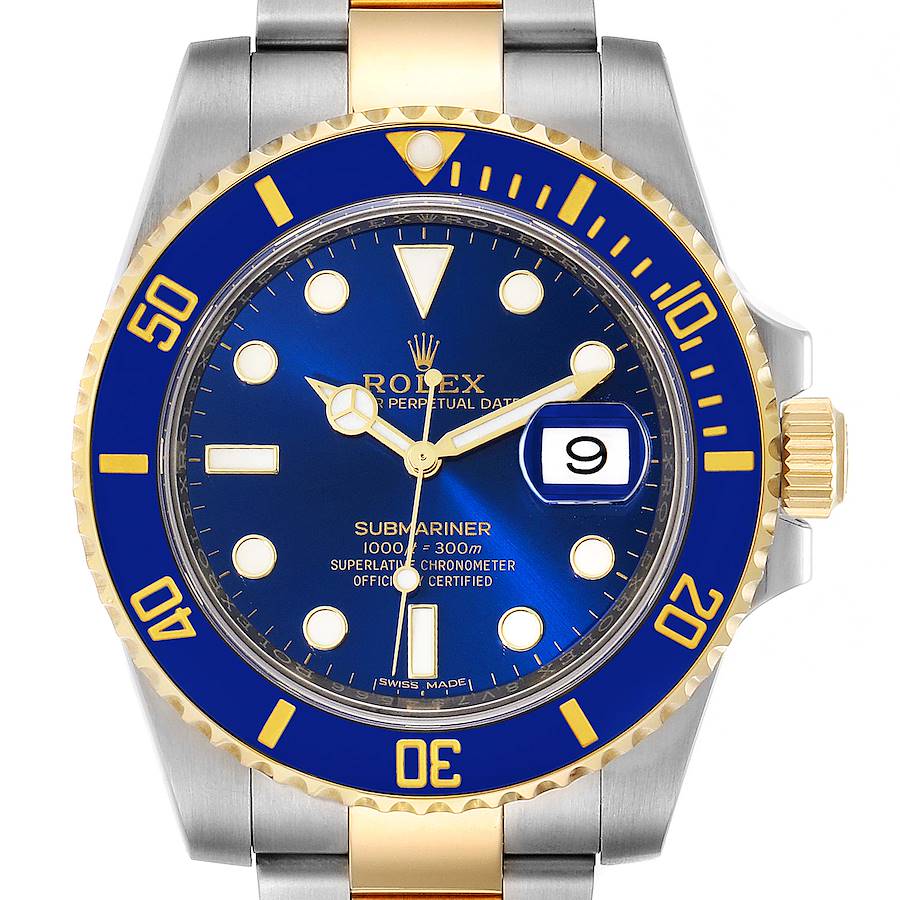 Rolex Submariner Steel Yellow Gold Blue Dial Mens Watch 116613 Unworn SwissWatchExpo