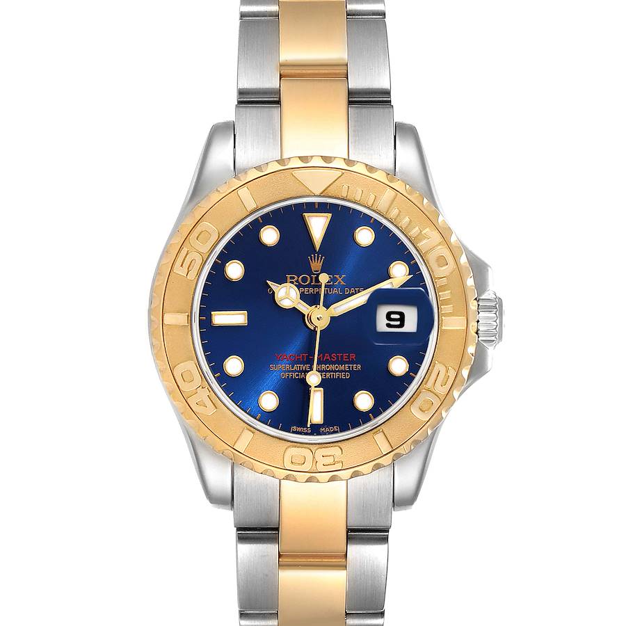 Rolex Yachtmaster 29 Steel Yellow Gold Blue Dial Ladies Watch 169623 Box Card SwissWatchExpo