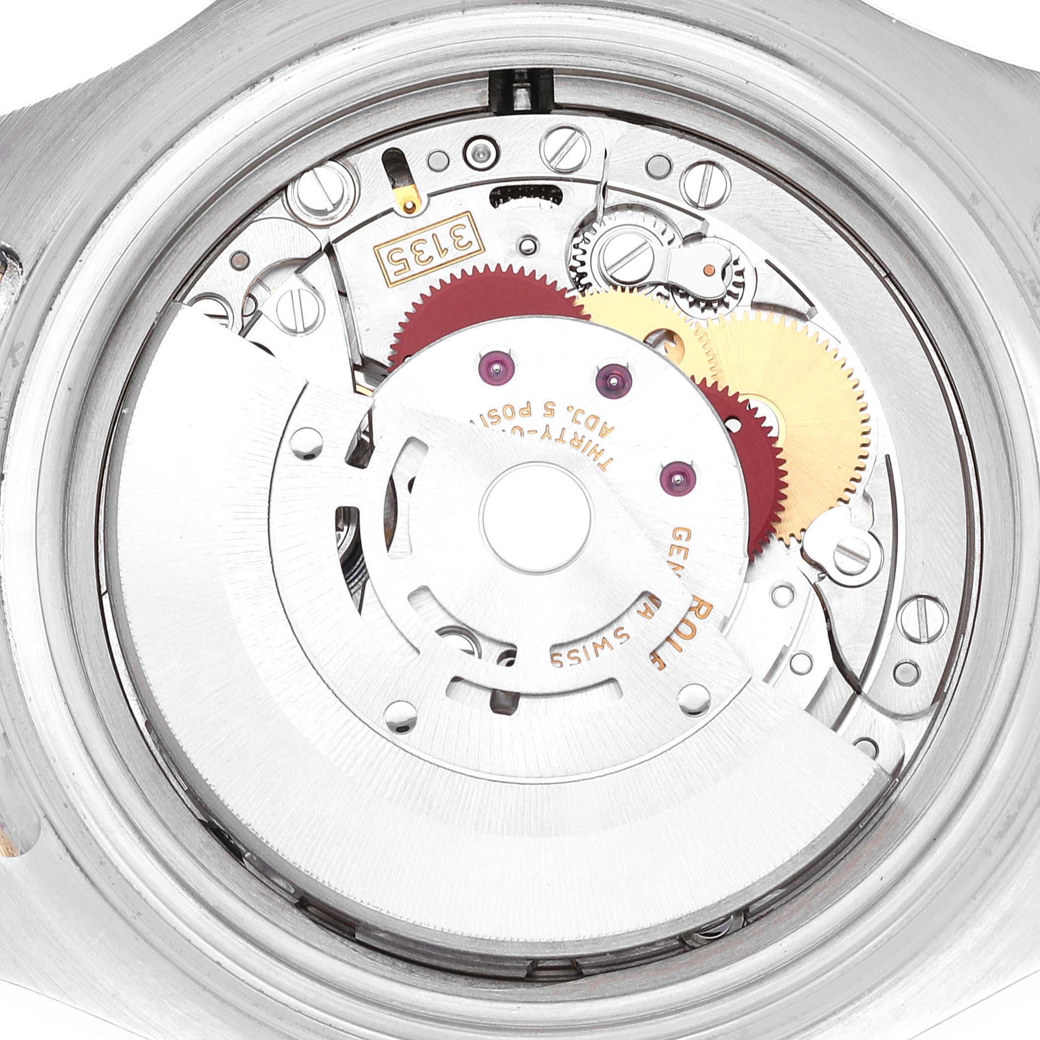 This image shows the internal mechanism of a Rolex Yacht-Master 16623 Men's Steel and Gold (two tone) Champagne Dial 16623 Men's Steel and Gold (two tone) Champagne Dial model viewed from the back case.