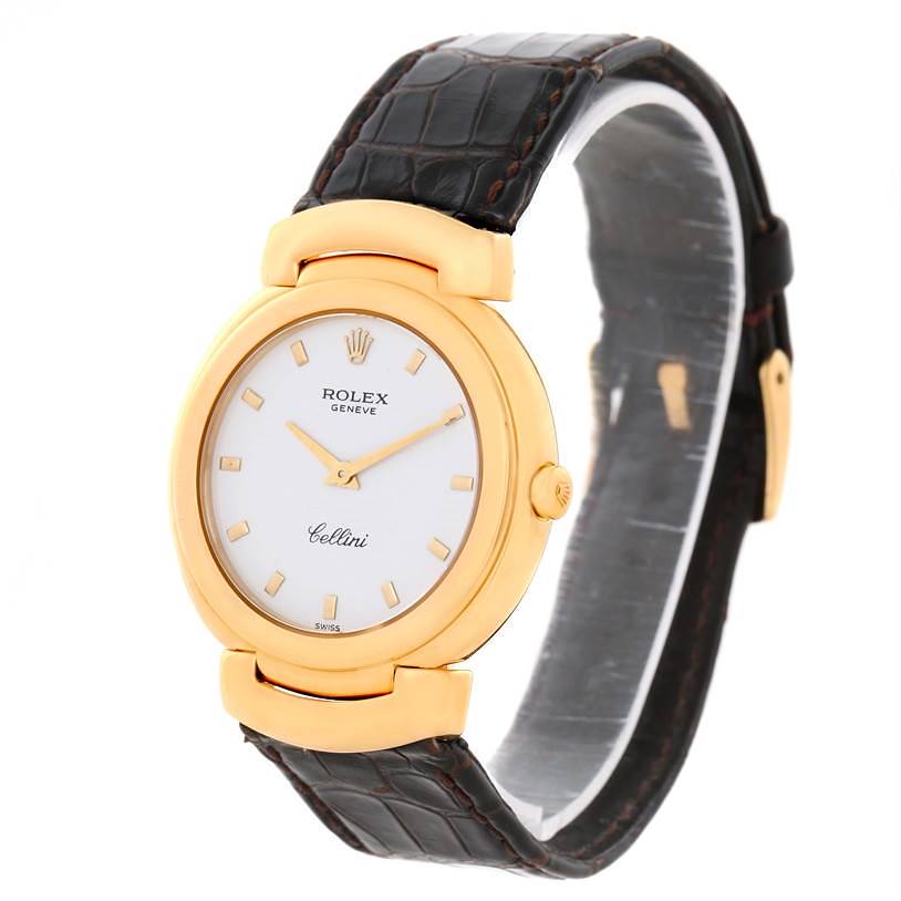 Rolex Cellini 18k Yellow Gold White Dial Quartz Ladies Watch 6622 SwissWatchExpo