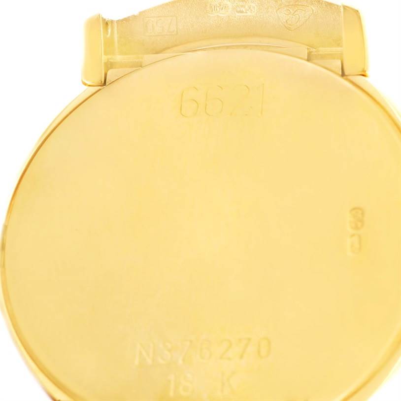 This image shows the gold case back of a Rolex Cellini 6621 Women's Yellow Gold Champagne Dial 6621 Women's Yellow Gold Champagne Dial watch, viewed from the rear.