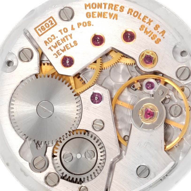 The image shows an overhead view of the movement mechanism of a Rolex Cellini 5109 Women's Yellow Gold Beige Dial 5109 Women's Yellow Gold Beige Dial watch.