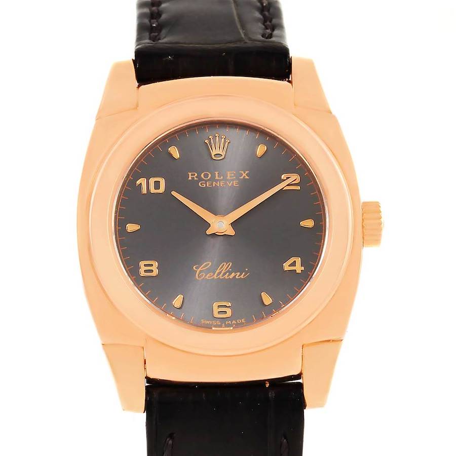 Rolex Cellini Cestello Ladies 18k Rose Gold Slate Dial Watch 5310 SwissWatchExpo