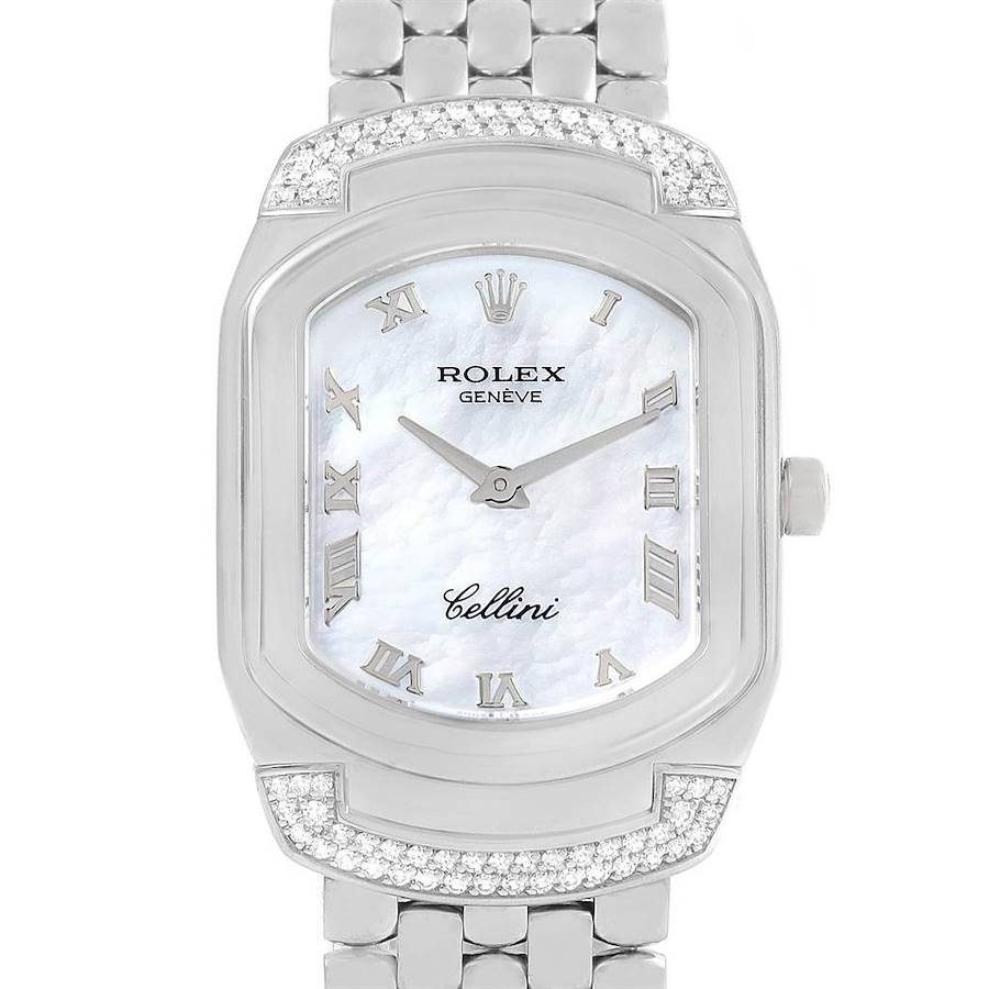 Rolex Cellini Cellissima 18K White Gold MOP Diamond Ladies Watch 6692 SwissWatchExpo
