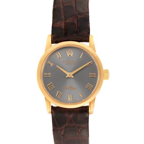 Photo of Rolex Cellini Classic 18k Yellow Gold Slate Dial Ladies Watch 6111