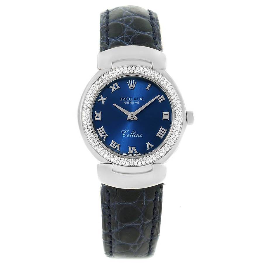 Rolex Cellini Cellissima 18K White Gold Diamond Watch 6671 Box Papers SwissWatchExpo