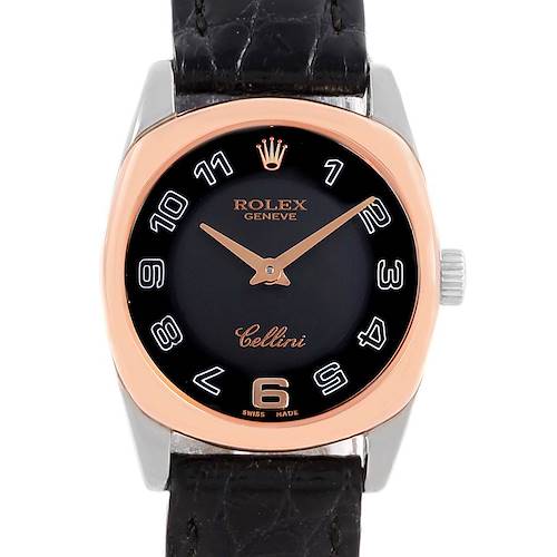 Photo of Rolex Cellini Danaos 18K White Rose Gold Black Dial Ladies Watch 6229