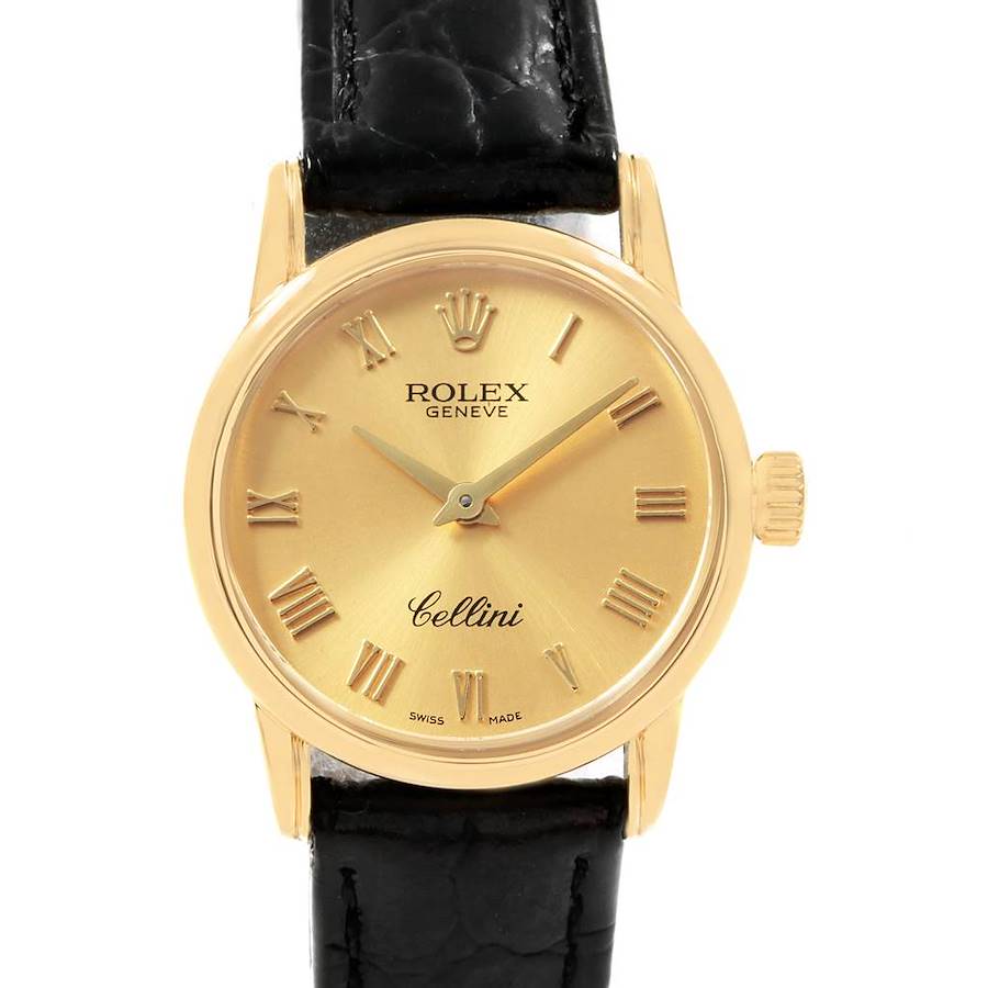 Rolex Cellini Classic 18k Yellow Gold Ladies Watch 6111 Box Papers SwissWatchExpo