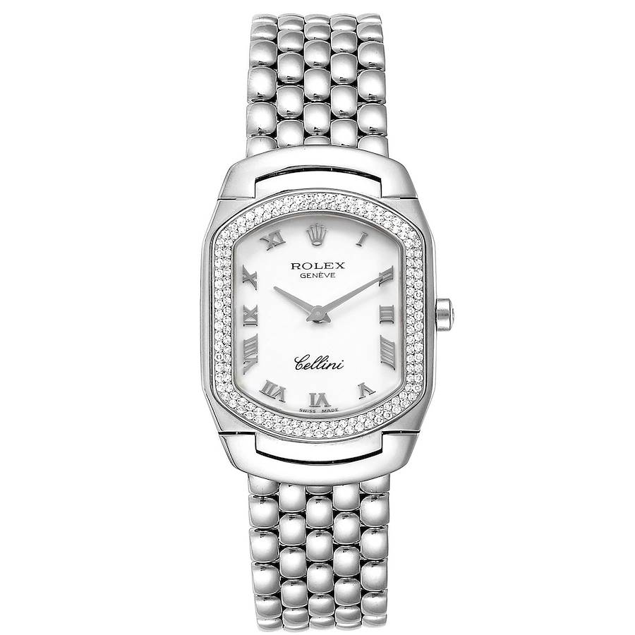 Rolex Cellini Cellissima White Gold Diamond Ladies Watch 6691 SwissWatchExpo