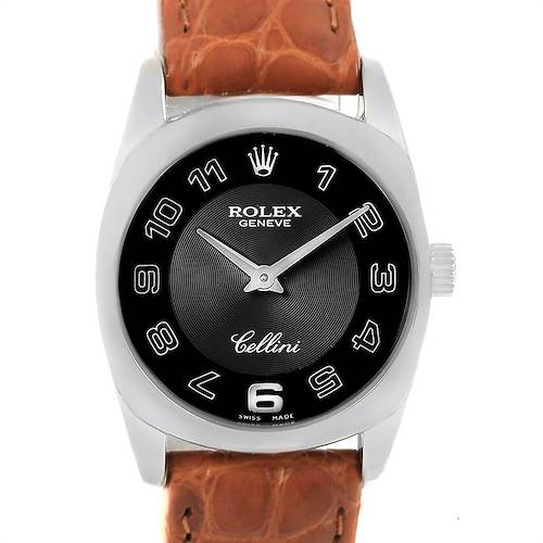Photo of Rolex Cellini Danaos White Gold Black Dial Ladies Watch 6229 Box Papers