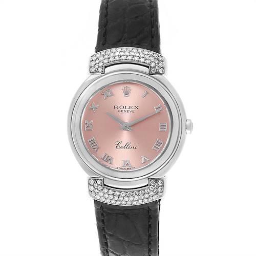 Photo of Rolex Cellini Cellissima Pink Dial White Gold Diamond Ladies Watch 6672