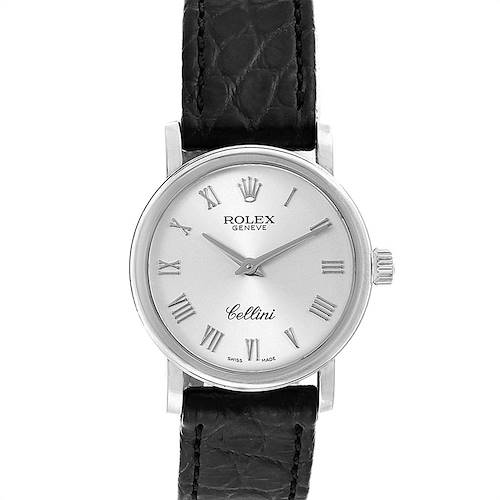 Photo of Rolex Cellini Classic 18k White Gold Ladies Watch 6110 Box Card