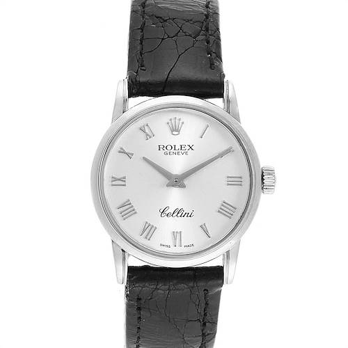 Photo of Rolex Cellini Classic White Gold Silver Dial Ladies Watch 6111 Box Card
