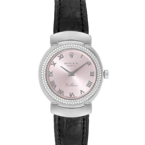 Photo of Rolex Cellini Cellissima White Gold Diamond Rose Dial Ladies Watch 6671
