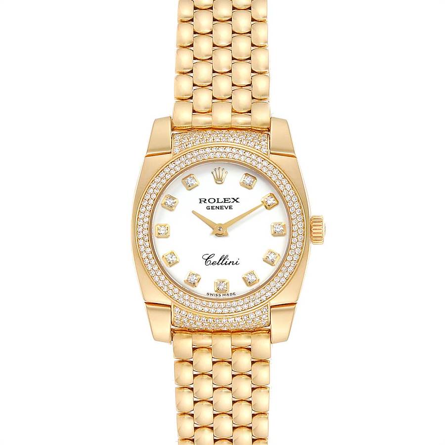 Rolex Cellini Cestello Yellow Gold Diamond Ladies Watch 6311 Box Papers SwissWatchExpo