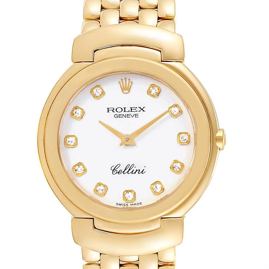 Rolex Cellini Yellow Gold Diamond Dial Ladies Watch 6622 Box Papers SwissWatchExpo