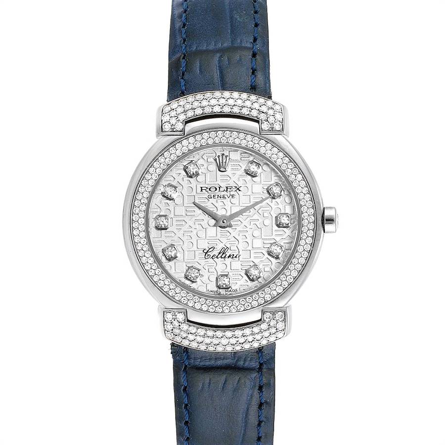 Rolex Cellini Cellissima 26mm White Gold Diamond Ladies Watch 6673 SwissWatchExpo