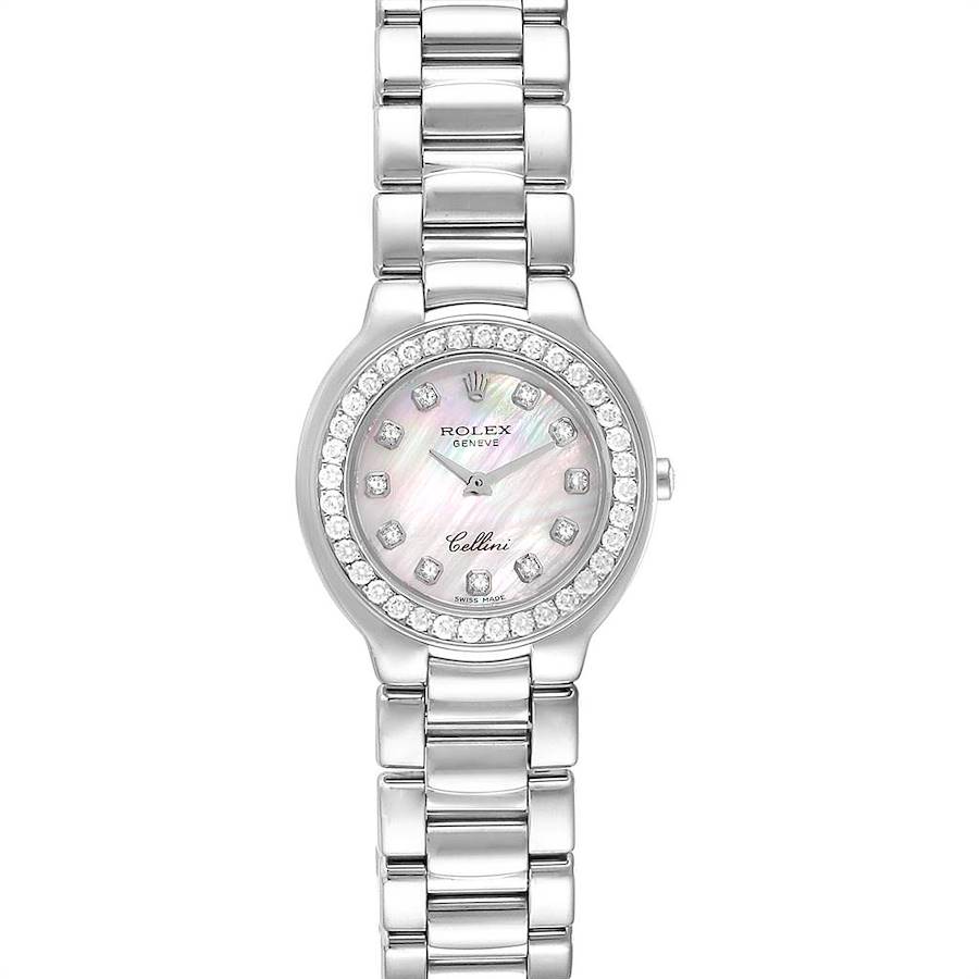 Rolex Cellini Cellissima 18K White Gold Diamond Ladies Watch 6661 SwissWatchExpo