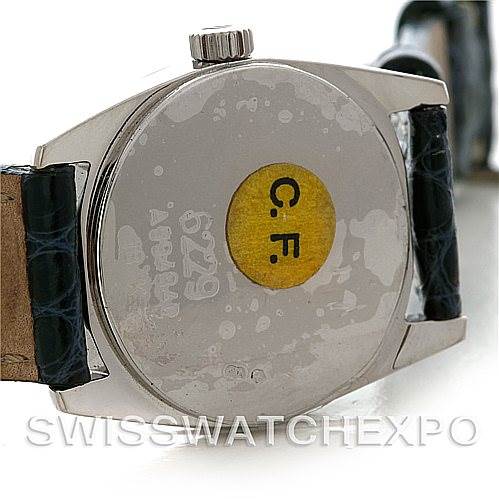 The image shows the back casing, strap, and part of the crown of a Rolex Cellini 6229 Women's White Gold White Dial 6229 Women's White Gold White Dial model watch.