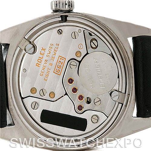 This image shows the back view of the movement mechanism inside a Rolex Cellini 6229 Women's White Gold Black Dial 6229 Women's White Gold Black Dial watch.