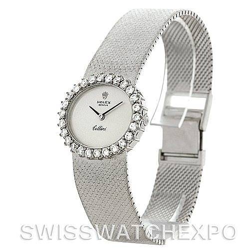 Rolex Cellini Vintage Ladies 18k White Gold Diamond Watch SwissWatchExpo