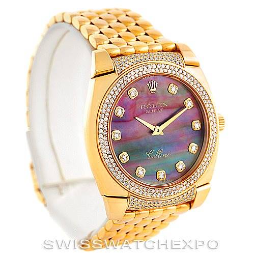 Rolex Cellini Cestello 18K Yellow Gold Diamond Watch 6321 SwissWatchExpo