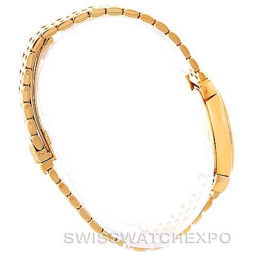 The image shows the Rolex Cellini 6621 Women's Yellow Gold Champagne Dial 6621 Women's Yellow Gold Champagne Dial watch from a side angle, highlighting its gold bracelet and clasp.